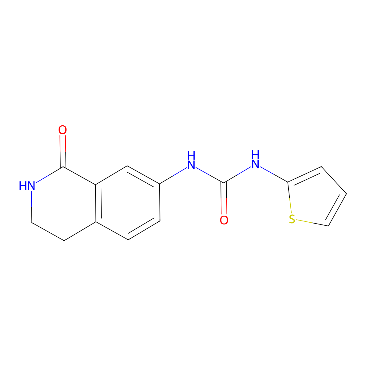 1-(1-Oxo-1,2,3,4-tetrahydroisoquinolin-7-yl)-3-(thiophen-2-yl)urea molecular structure, CAS 1351642-03-9