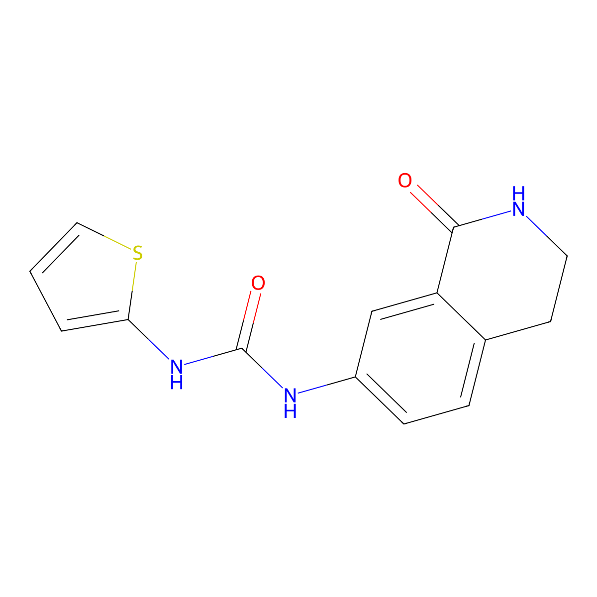 1-(1-Oxo-1,2,3,4-tetrahydroisoquinolin-7-yl)-3-(thiophen-2-yl)urea molecular structure, CAS 1351642-03-9