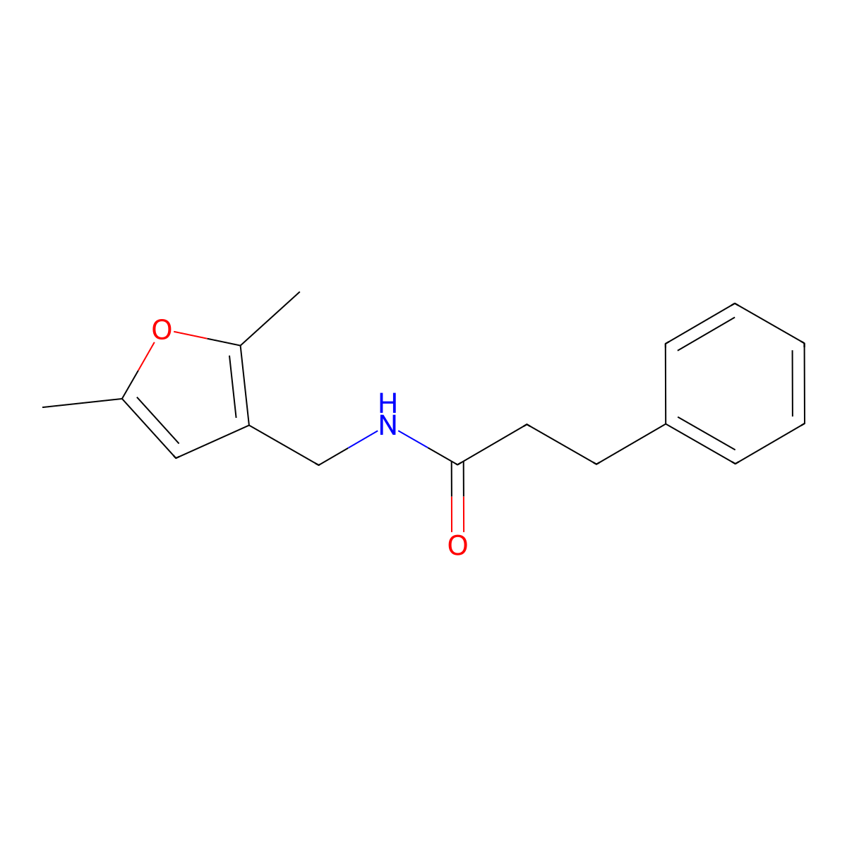 N-[(2,5-dimethylfuran-3-yl)methyl]-3-phenylpropanamide molecular structure, CAS 1351642-05-1