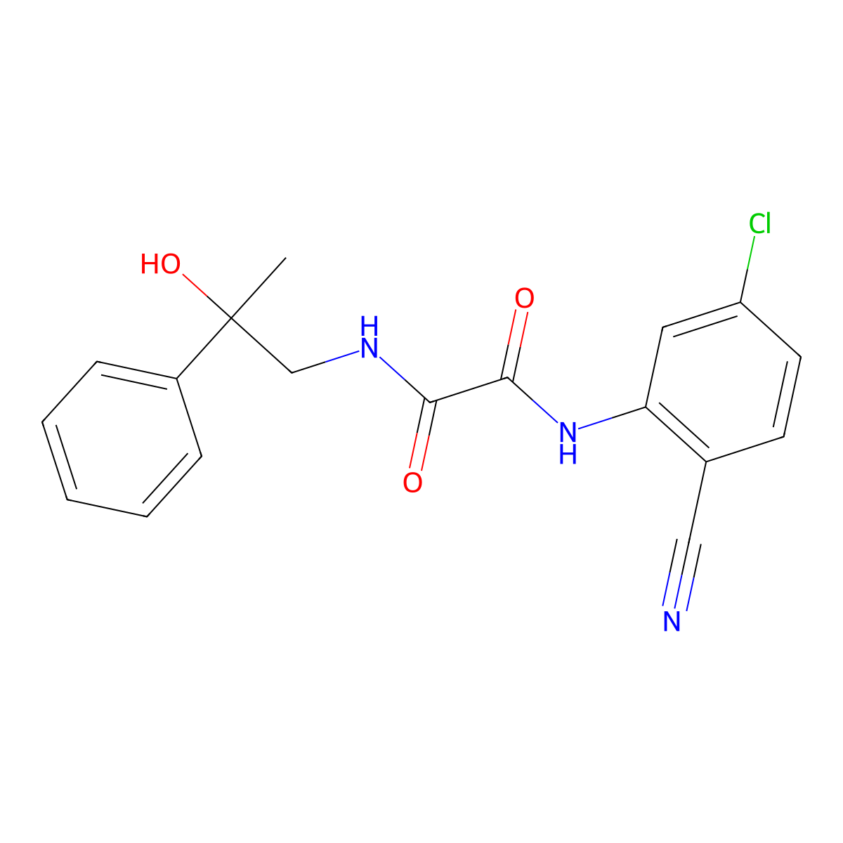 N1-(5-chloro-2-cyanophenyl)-N2-(2-hydroxy-2-phenylpropyl)oxalamide molecular structure, CAS 1351642-12-0