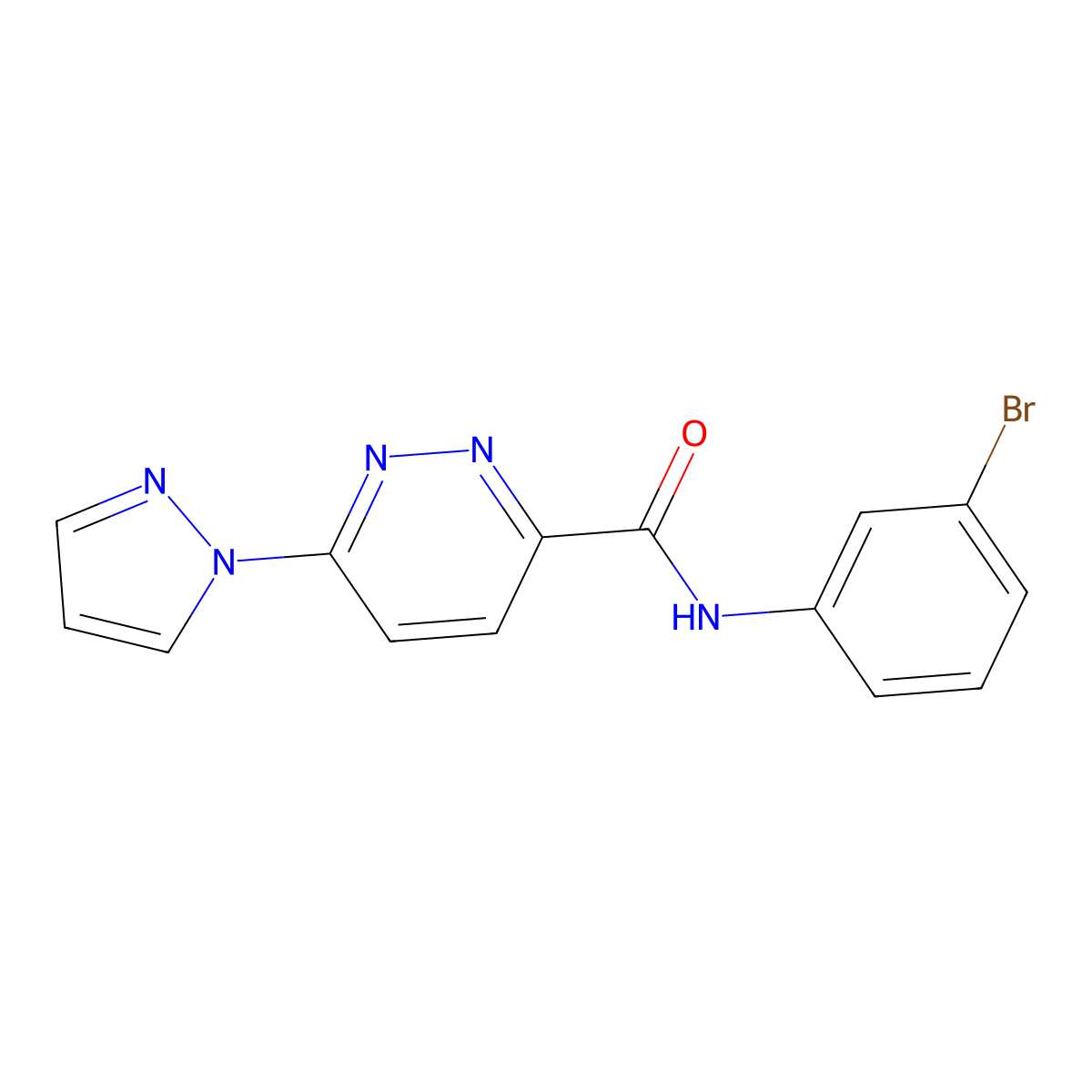 N-(3-bromophenyl)-6-(1H-pyrazol-1-yl)pyridazine-3-carboxamide molecular structure, CAS 1351642-20-0