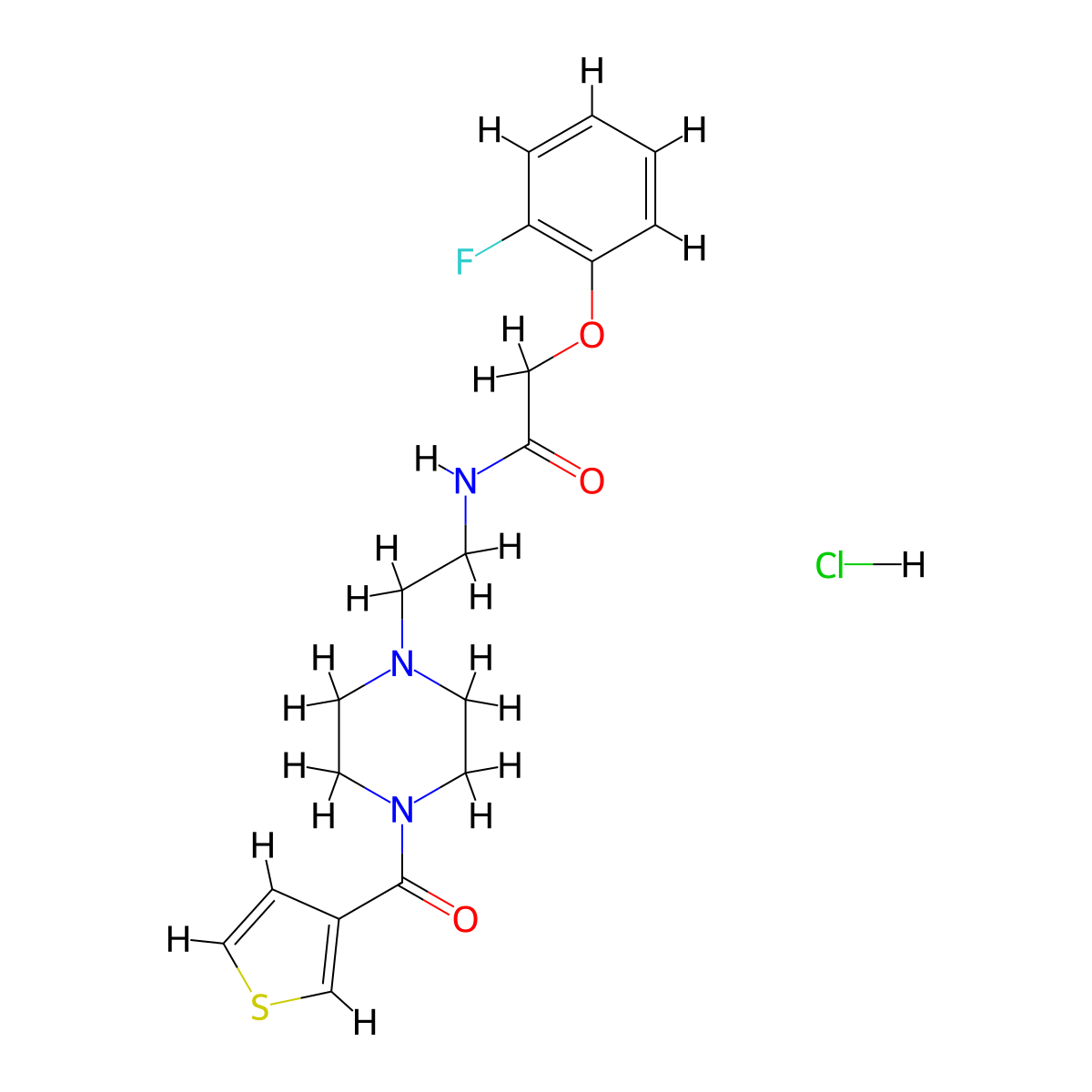 2-(2-Fluorophenoxy)-N-{2-[4-(thiophene-3-carbonyl)piperazin-1-YL]ethyl}acetamide hydrochloride molecular structure, CAS 1351642-36-8