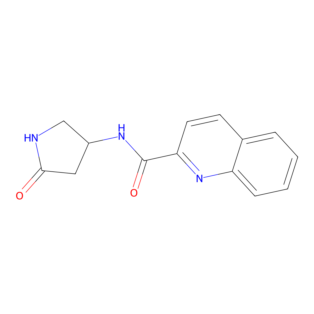 N-(5-oxopyrrolidin-3-yl)quinoline-2-carboxamide molecular structure, CAS 1351642-39-1