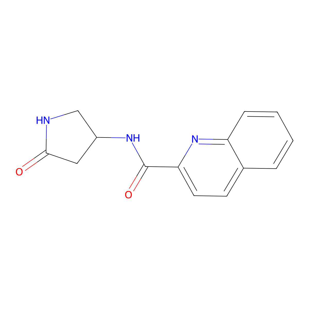 N-(5-oxopyrrolidin-3-yl)quinoline-2-carboxamide molecular structure, CAS 1351642-39-1