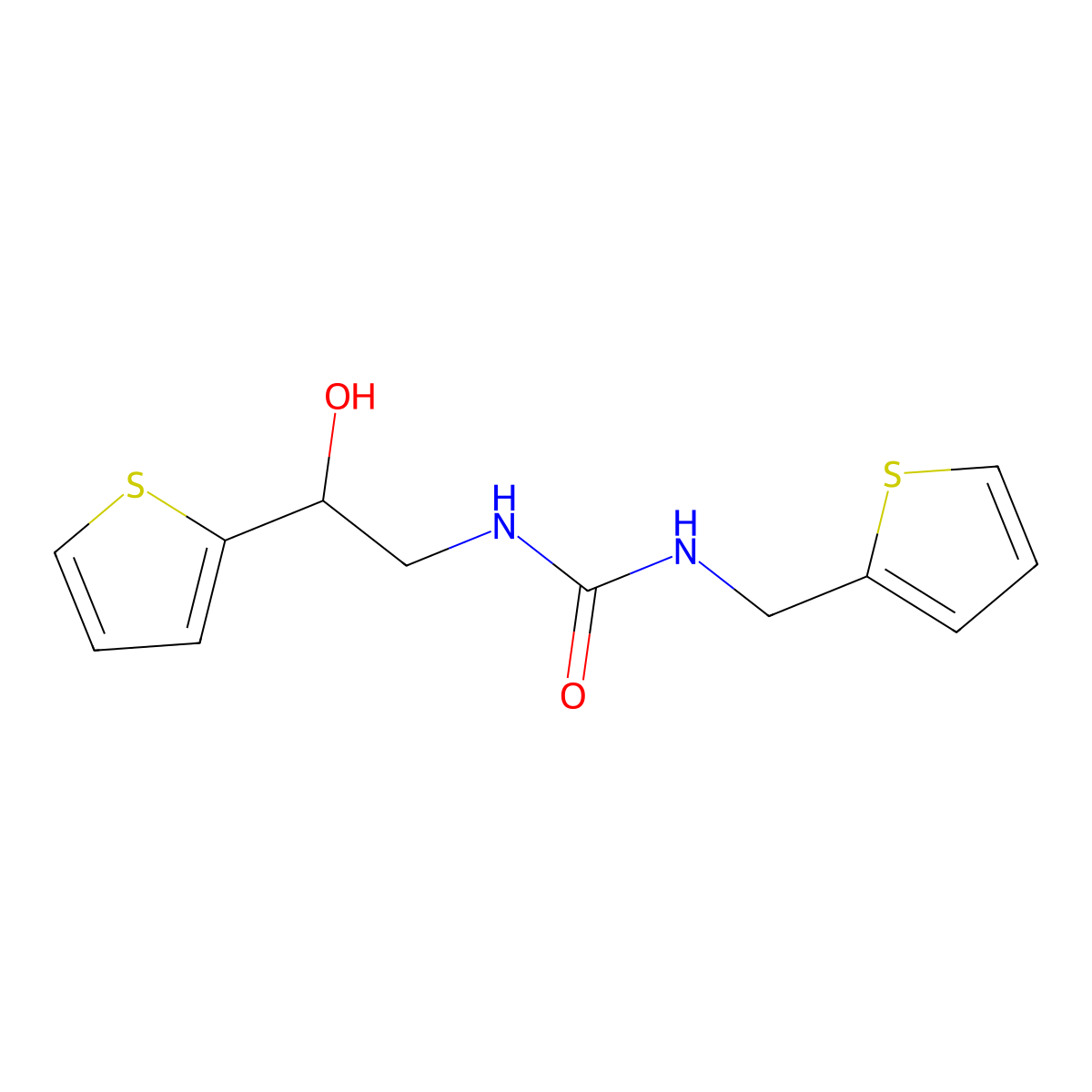 1-(2-Hydroxy-2-(thiophen-2-yl)ethyl)-3-(thiophen-2-ylmethyl)urea molecular structure, CAS 1351642-49-3