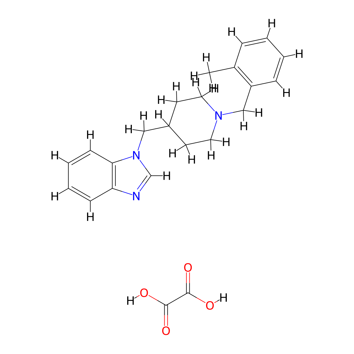 1-((1-(2-methylbenzyl)piperidin-4-yl)methyl)-1H-benzo[d]imidazole oxalate molecular structure, CAS 1351642-52-8