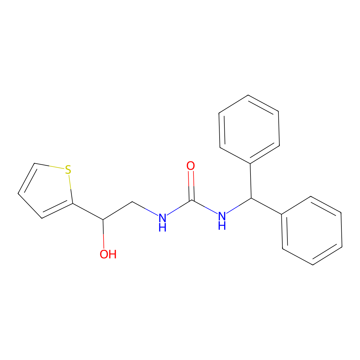 1-Benzhydryl-3-(2-hydroxy-2-(thiophen-2-yl)ethyl)urea molecular structure, CAS 1351642-56-2