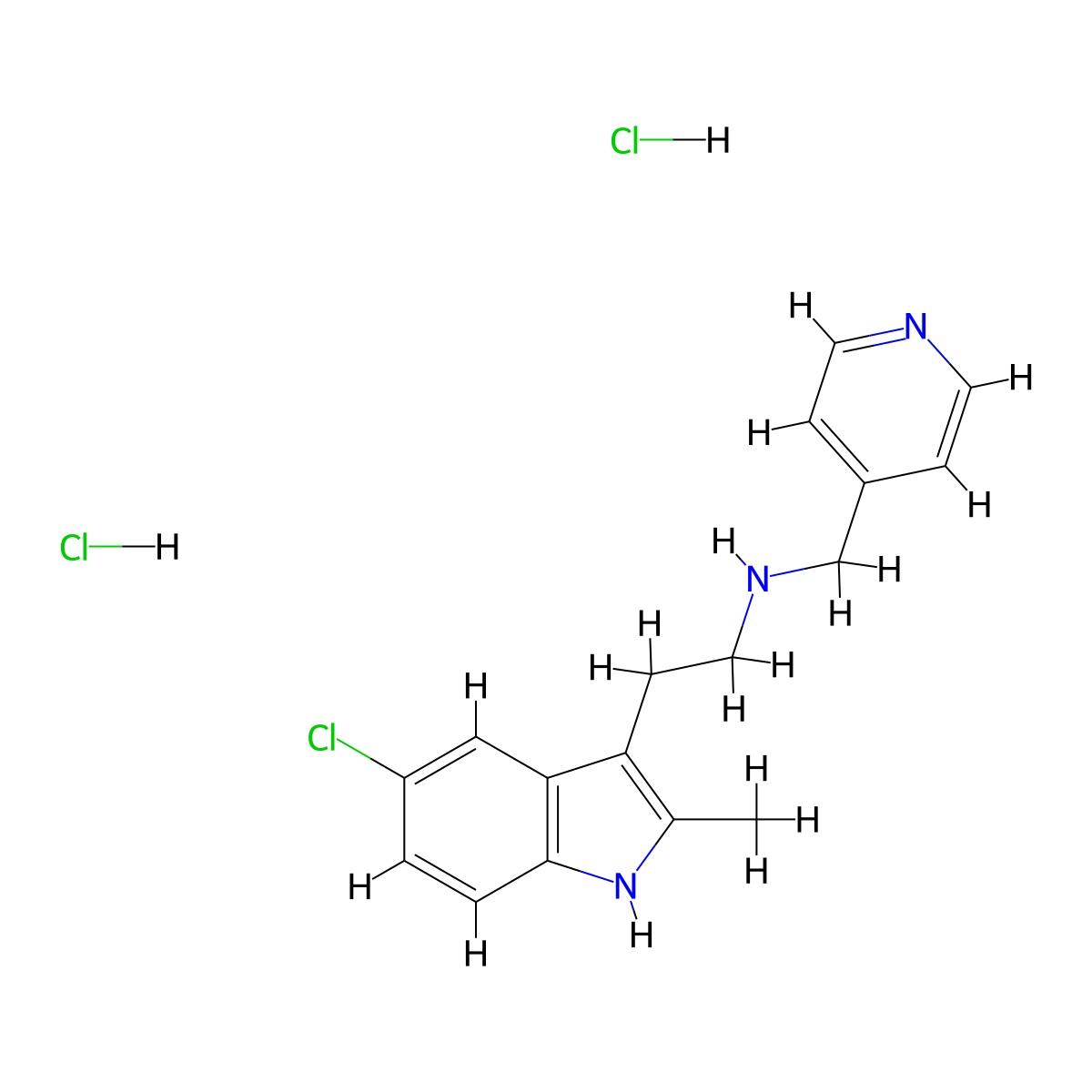 2-(5-chloro-2-methyl-1H-indol-3-yl)-N-(pyridin-4-ylmethyl)ethanamine dihydrochloride molecular structure, CAS 1351642-60-8