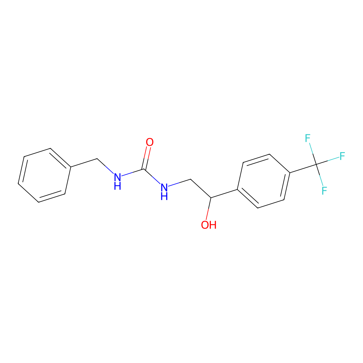 1-Benzyl-3-(2-hydroxy-2-(4-(trifluoromethyl)phenyl)ethyl)urea molecular structure, CAS 1351642-63-1
