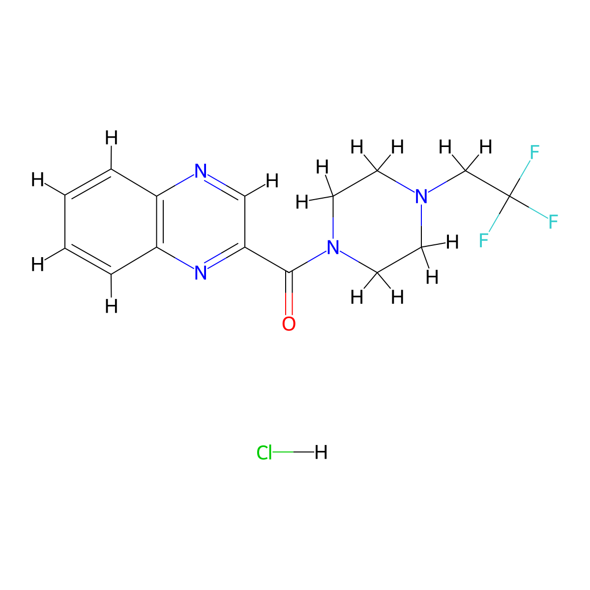 2-[4-(2,2,2-Trifluoroethyl)piperazine-1-carbonyl]quinoxaline hydrochloride molecular structure, CAS 1351642-87-9