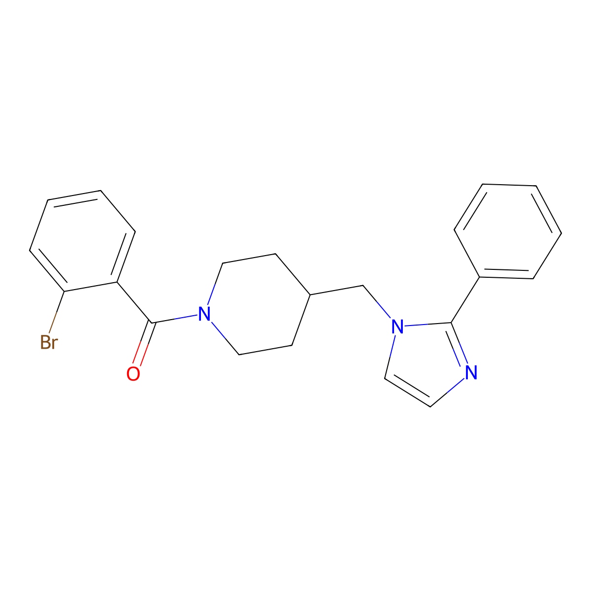 (2-bromophenyl)(4-((2-phenyl-1H-imidazol-1-yl)methyl)piperidin-1-yl)methanone molecular structure, CAS 1351643-04-3