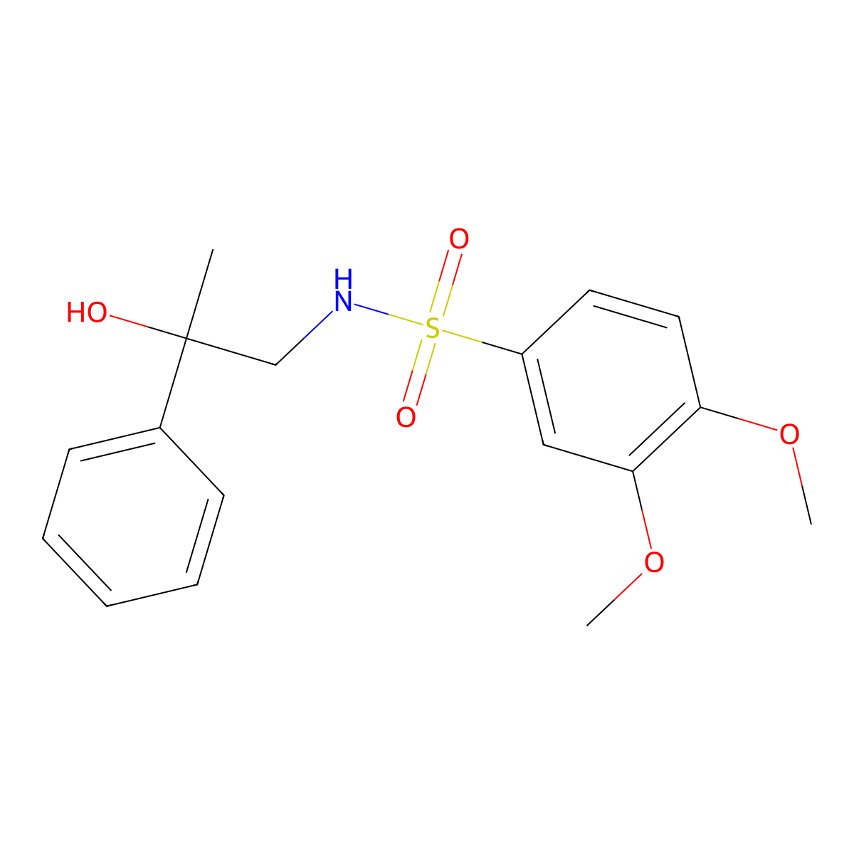 N-(2-hydroxy-2-phenylpropyl)-3,4-dimethoxybenzenesulfonamide molecular structure, CAS 1351643-06-5
