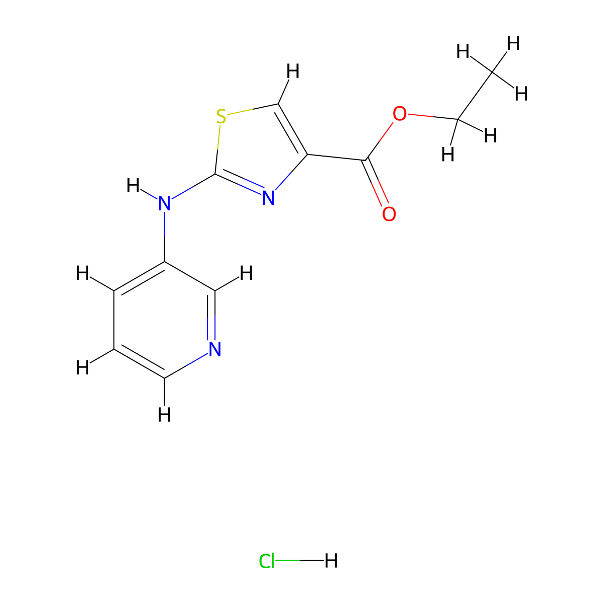 Ethyl 2-(pyridin-3-ylamino)thiazole-4-carboxylate hydrochloride molecular structure, CAS 1351643-08-7