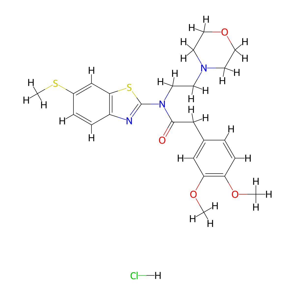 2-(3,4-dimethoxyphenyl)-N-(6-(methylthio)benzo[d]thiazol-2-yl)-N-(2-morpholinoethyl)acetamide hydrochloride molecular structure, CAS 1351643-11-2