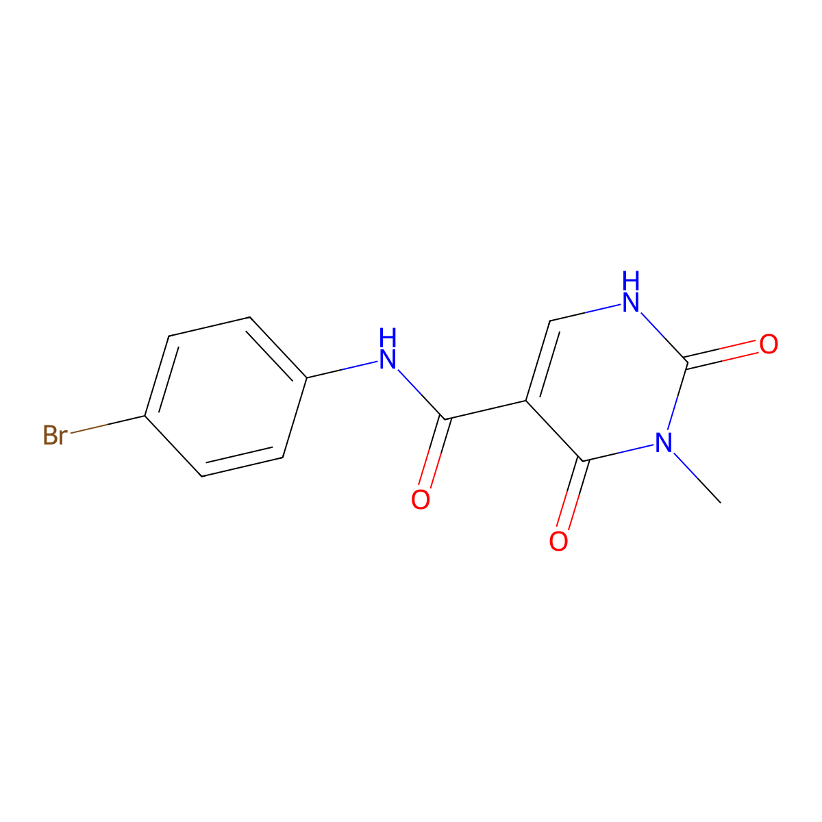 N-(4-bromophenyl)-3-methyl-2,4-dioxo-1,2,3,4-tetrahydropyrimidine-5-carboxamide molecular structure, CAS 1351643-14-5
