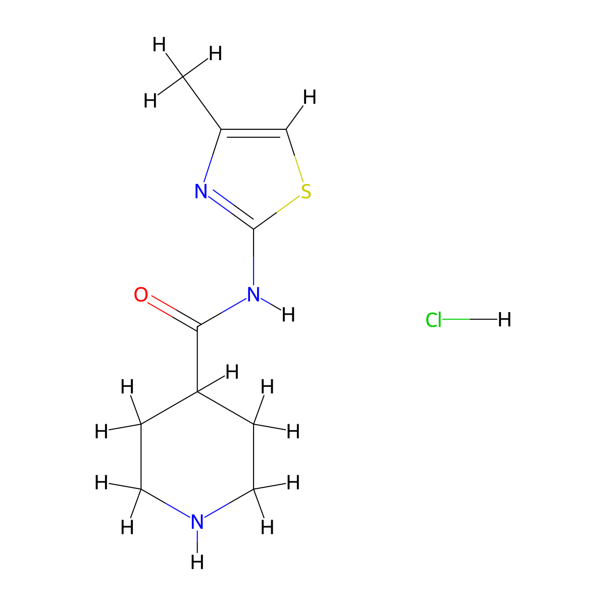 N-(4-methyl-1,3-thiazol-2-yl)piperidine-4-carboxamide hydrochloride molecular structure, CAS 1351643-26-9