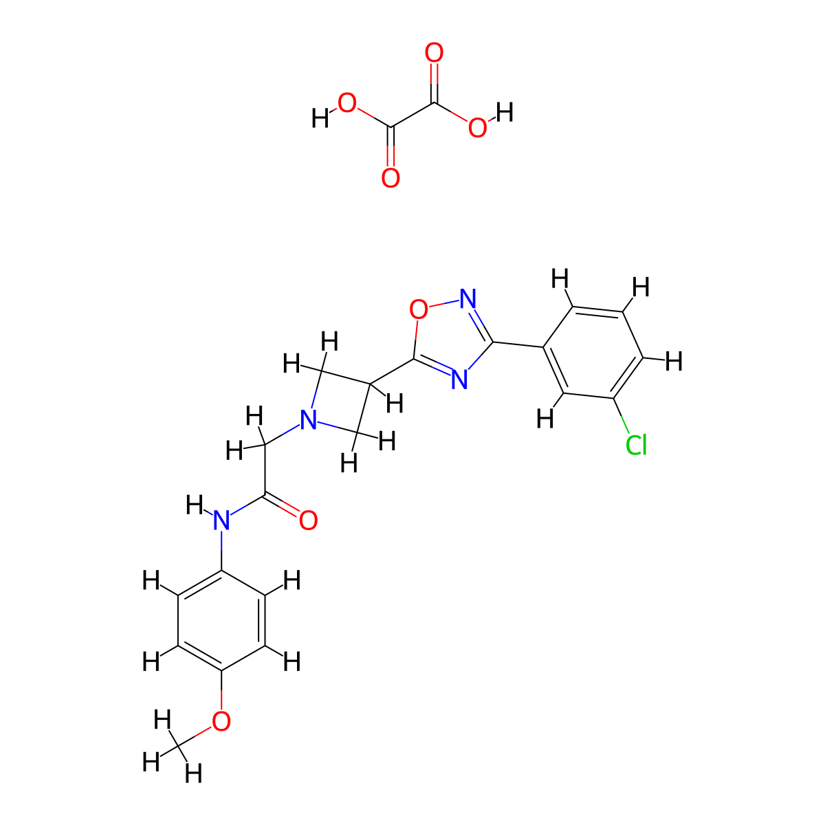 2-(3-(3-(3-chlorophenyl)-1,2,4-oxadiazol-5-yl)azetidin-1-yl)-N-(4-methoxyphenyl)acetamide oxalate molecular structure, CAS 1351643-28-1