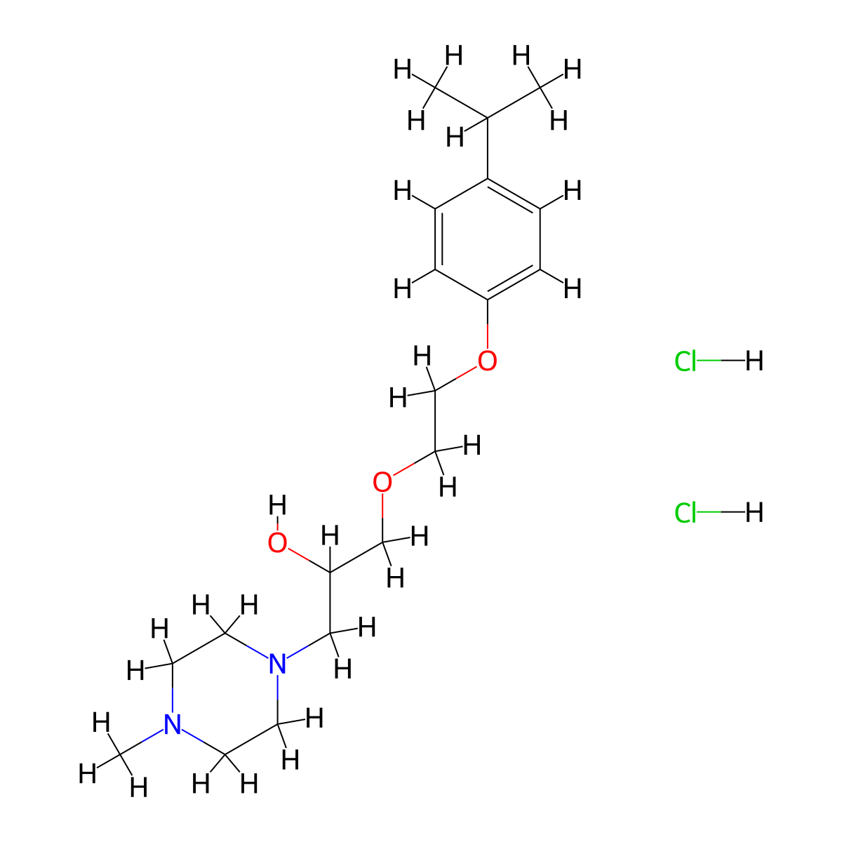 1-(2-(4-Isopropylphenoxy)ethoxy)-3-(4-methylpiperazin-1-yl)propan-2-ol dihydrochloride molecular structure, CAS 1351643-36-1