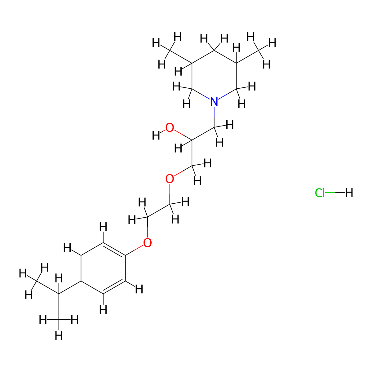 1-(3,5-Dimethylpiperidin-1-yl)-3-(2-(4-isopropylphenoxy)ethoxy)propan-2-ol hydrochloride molecular structure, CAS 1351643-45-2