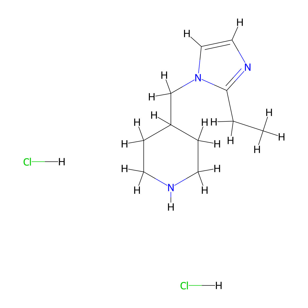 4-[(2-ethyl-1H-imidazol-1-yl)methyl]piperidine dihydrochloride molecular structure, CAS 1351643-50-9