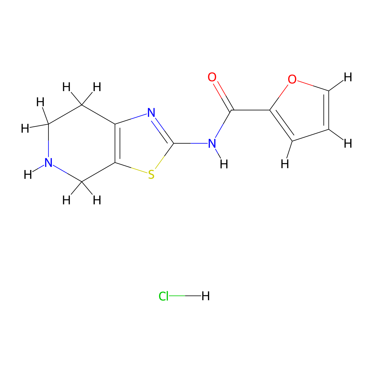N-(4,5,6,7-tetrahydro[1,3]thiazolo[5,4-c]pyridin-2-yl)-2-furamide hydrochloride molecular structure, CAS 1351643-52-1