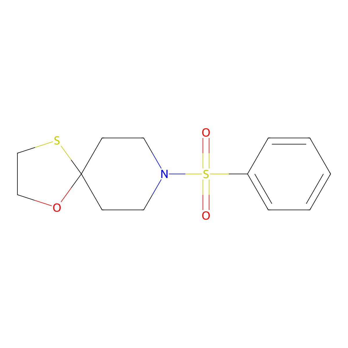 8-(Phenylsulfonyl)-1-oxa-4-thia-8-azaspiro[4.5]decane molecular structure, CAS 1351643-82-7