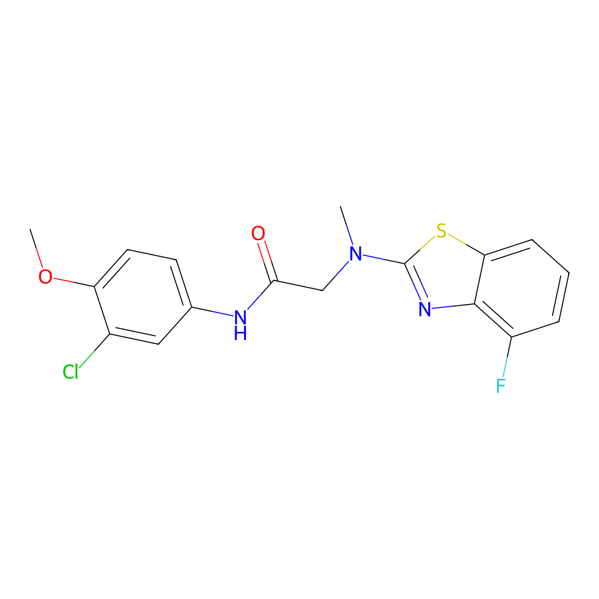 N-(3-chloro-4-methoxyphenyl)-2-((4-fluorobenzo[d]thiazol-2-yl)(methyl)amino)acetamide molecular structure, CAS 1351643-99-6