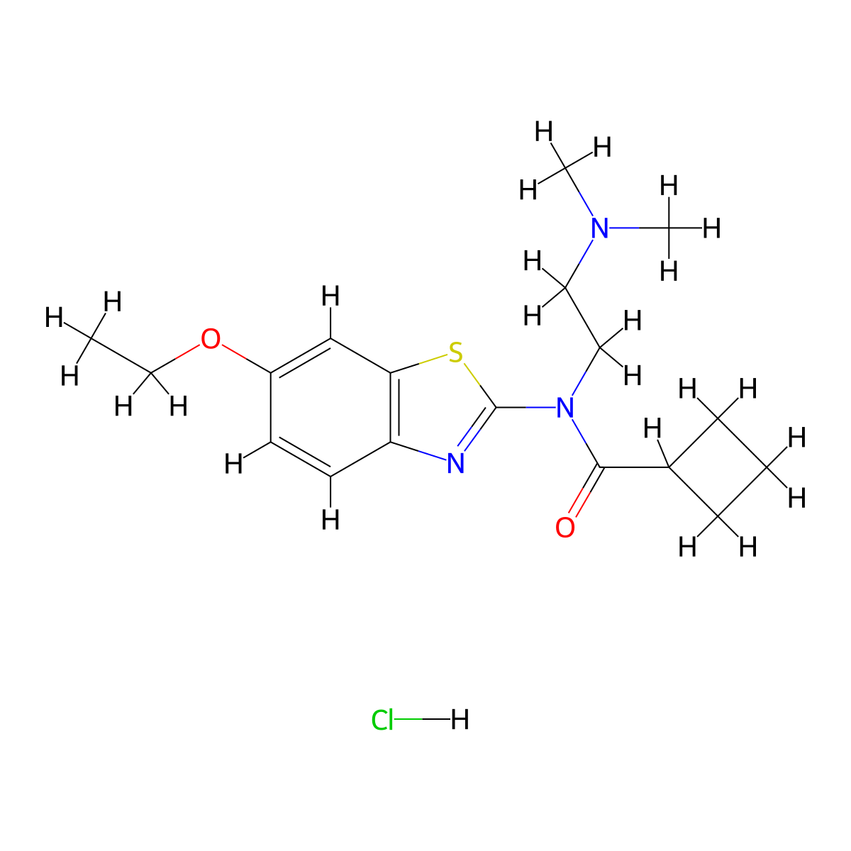 N-(2-(dimethylamino)ethyl)-N-(6-ethoxybenzo[d]thiazol-2-yl)cyclobutanecarboxamide hydrochloride molecular structure, CAS 1351644-01-3