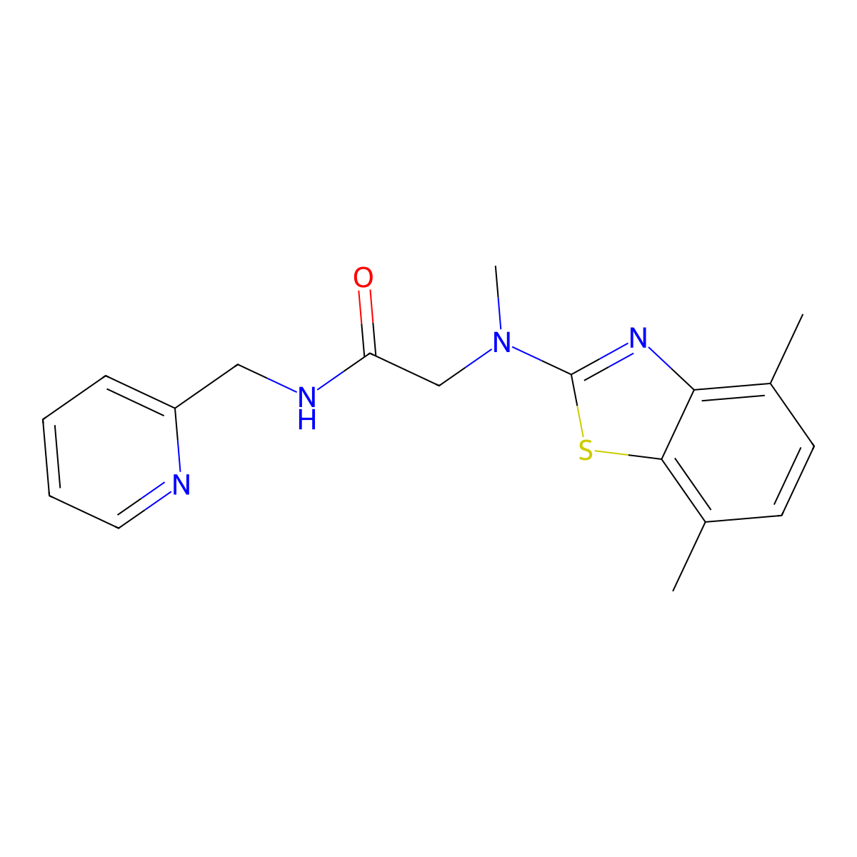 2-[(4,7-dimethyl-1,3-benzothiazol-2-yl)(methyl)amino]-N-[(pyridin-2-yl)methyl]acetamide molecular structure, CAS 1351644-05-7