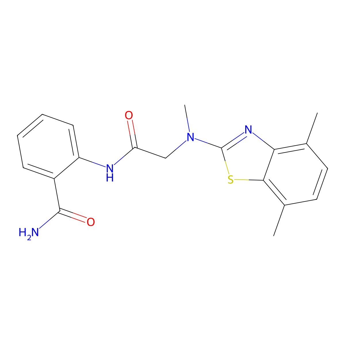 2-(2-((4,7-Dimethylbenzo[d]thiazol-2-yl)(methyl)amino)acetamido)benzamide molecular structure, CAS 1351644-07-9