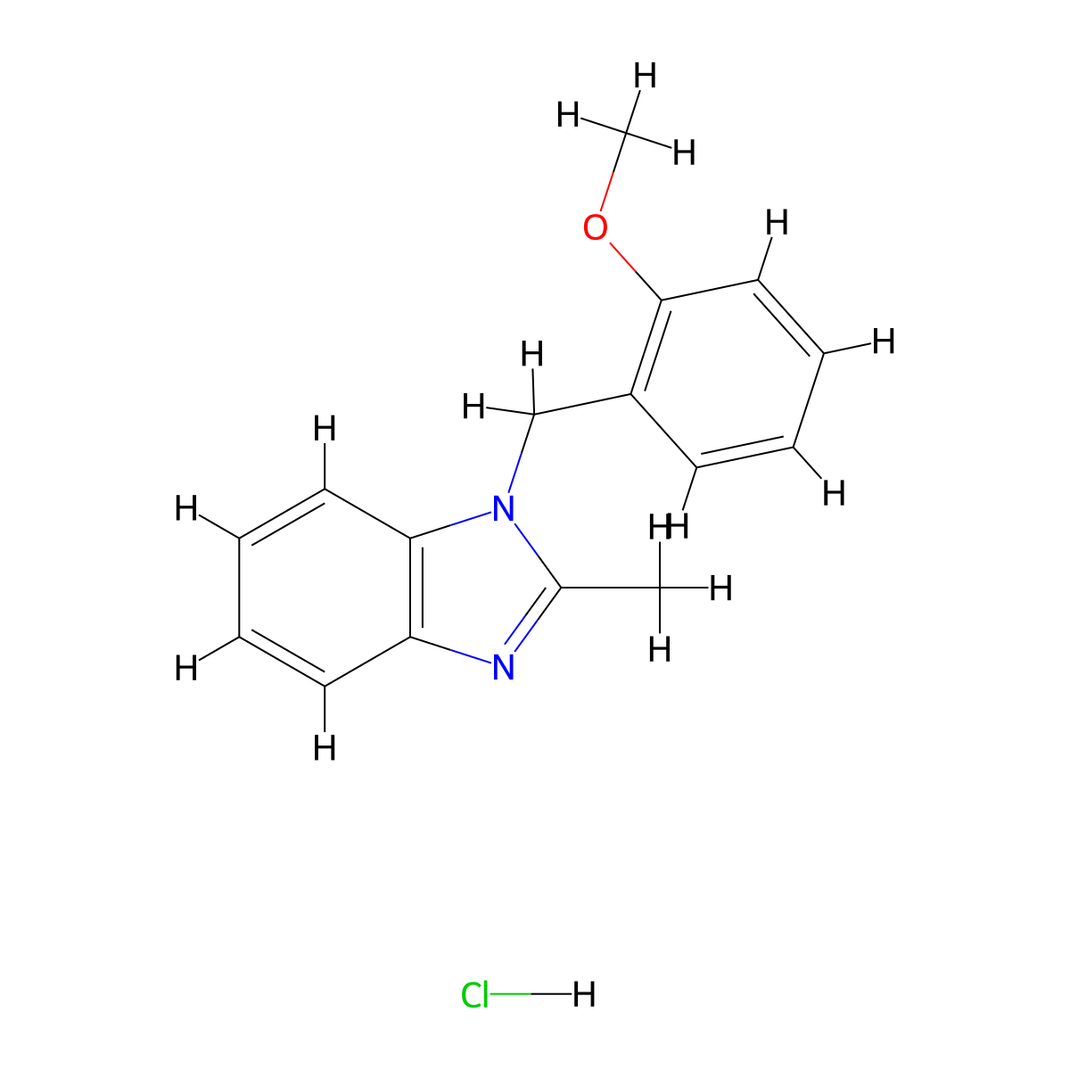 1-(2-methoxybenzyl)-2-methyl-1H-benzo[d]imidazole hydrochloride molecular structure, CAS 1351644-16-0