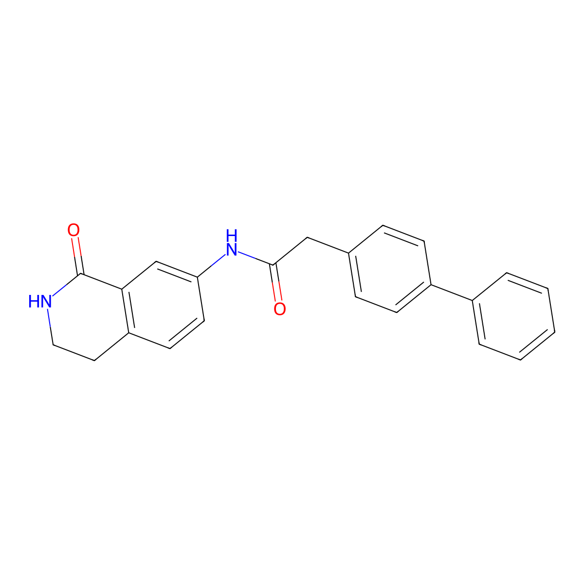 2-([1,1'-biphenyl]-4-yl)-N-(1-oxo-1,2,3,4-tetrahydroisoquinolin-7-yl)acetamide molecular structure, CAS 1351644-23-9