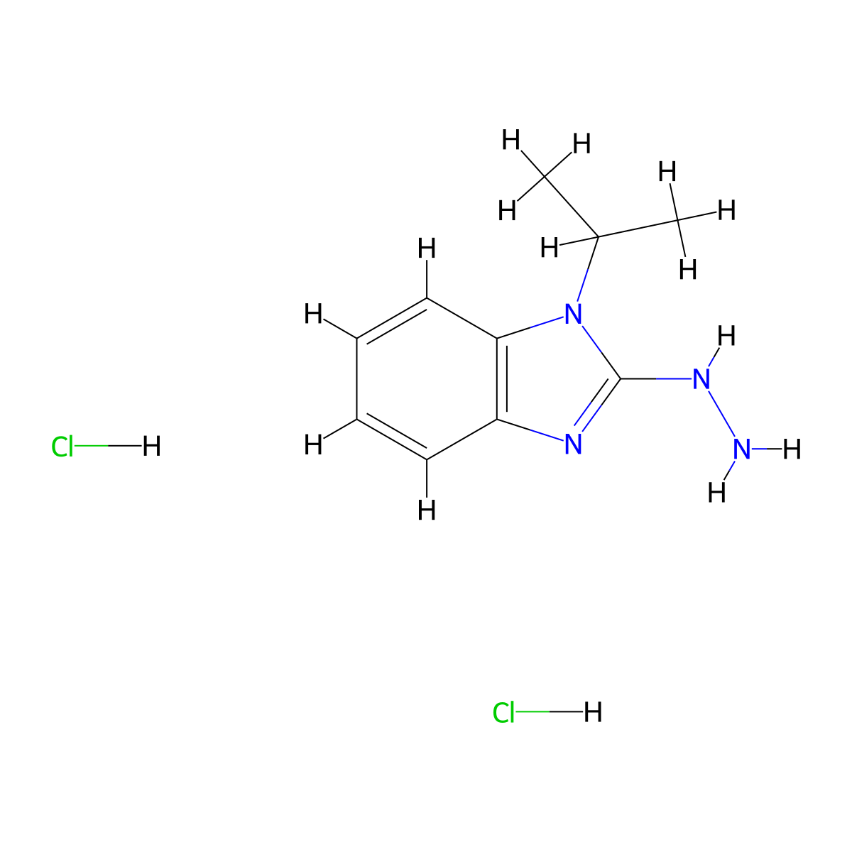 2-hydrazino-1-isopropyl-1H-benzimidazole dihydrochloride molecular structure, CAS 1351644-28-4
