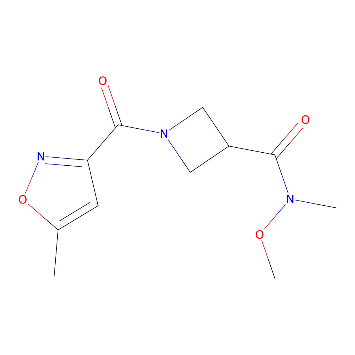 N-methoxy-N-methyl-1-(5-methylisoxazole-3-carbonyl)azetidine-3-carboxamide molecular structure, CAS 1351644-38-6