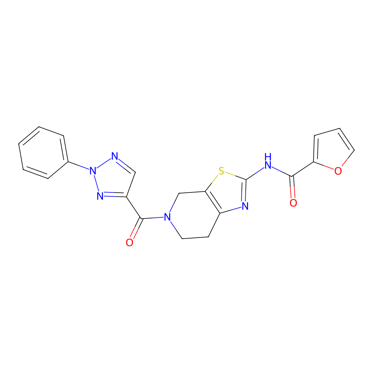 N-(5-(2-phenyl-2H-1,2,3-triazole-4-carbonyl)-4,5,6,7-tetrahydrothiazolo[5,4-c]pyridin-2-yl)furan-2-carboxamide molecular structure, CAS 1351644-50-2