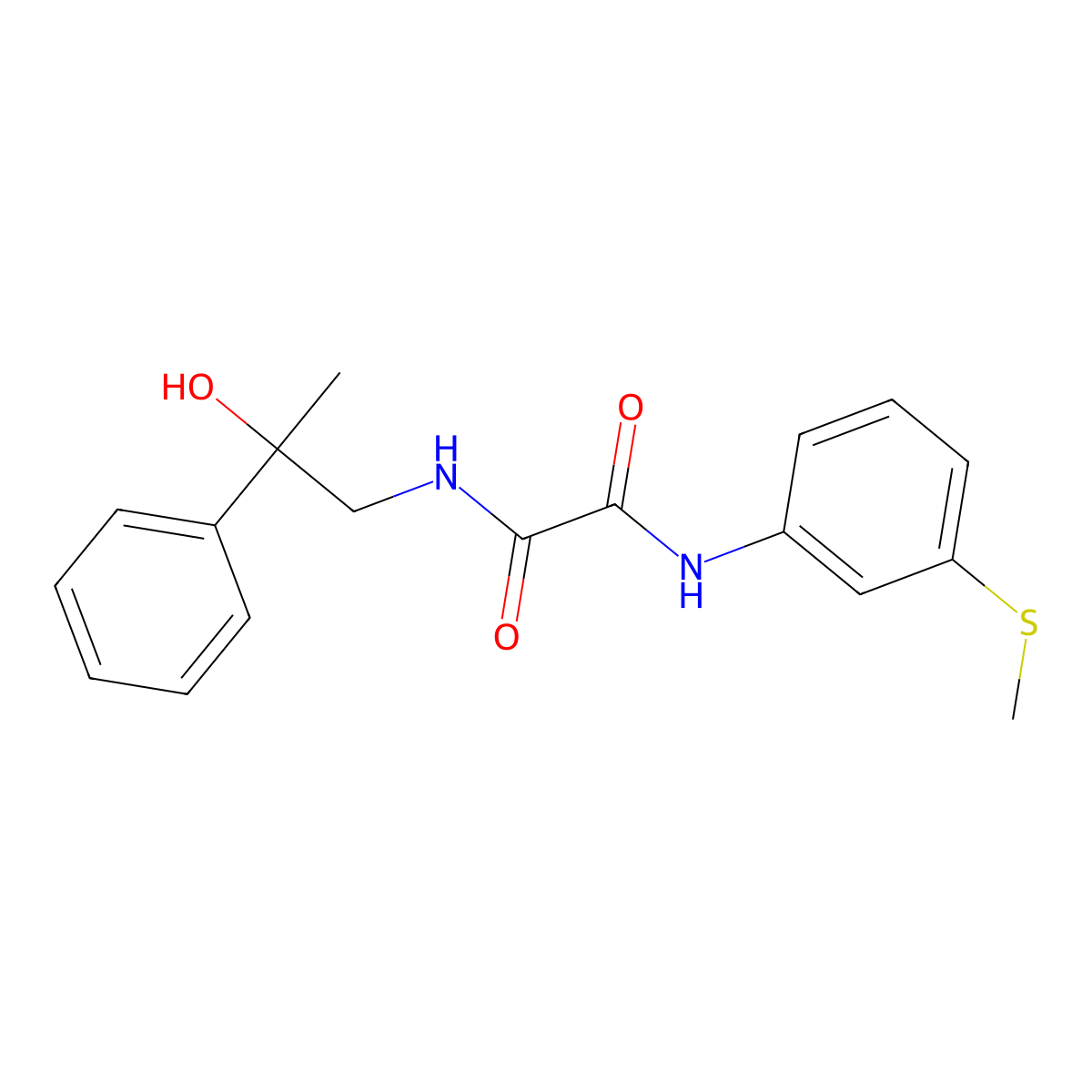 N1-(2-hydroxy-2-phenylpropyl)-N2-(3-(methylthio)phenyl)oxalamide molecular structure, CAS 1351644-72-8