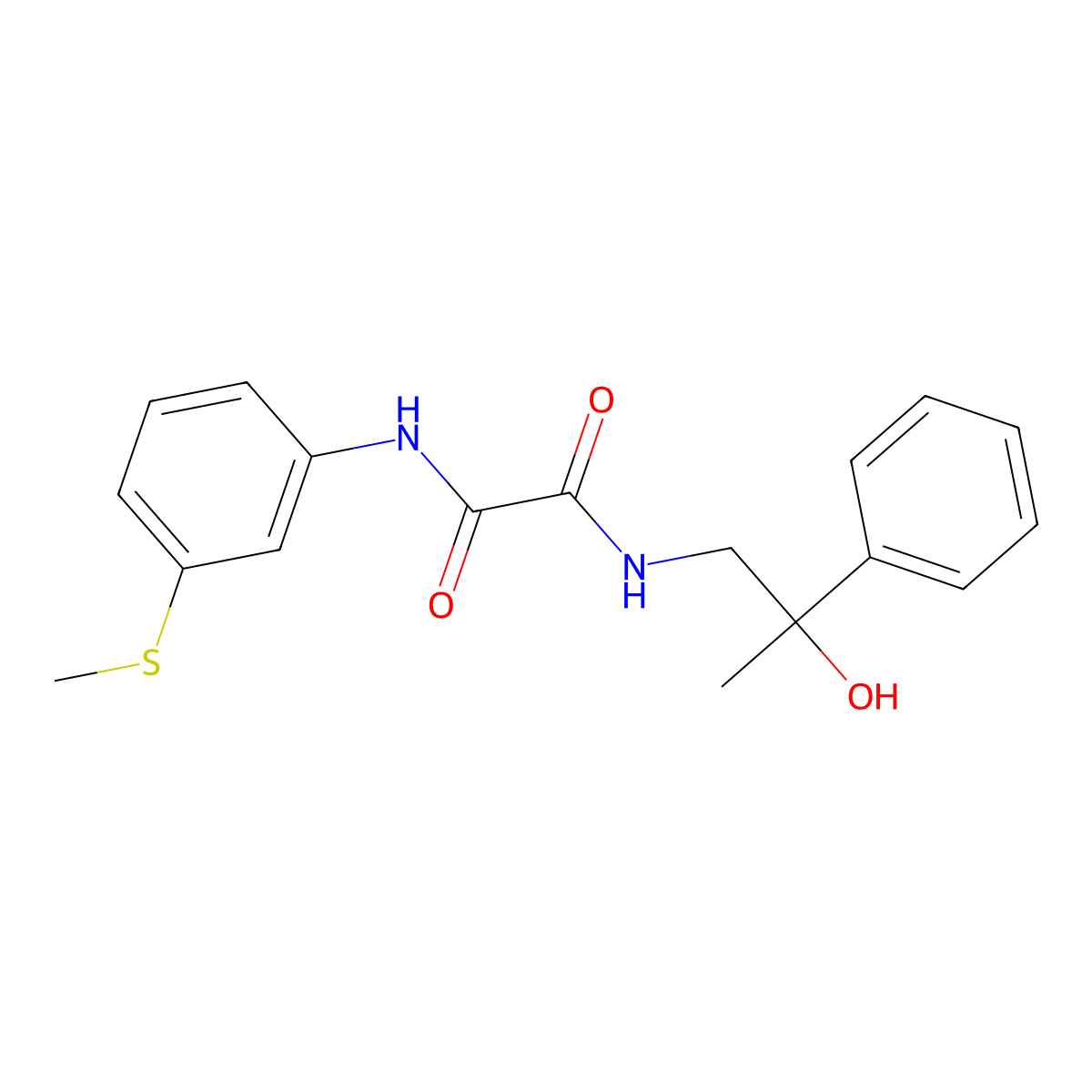N1-(2-hydroxy-2-phenylpropyl)-N2-(3-(methylthio)phenyl)oxalamide molecular structure, CAS 1351644-72-8