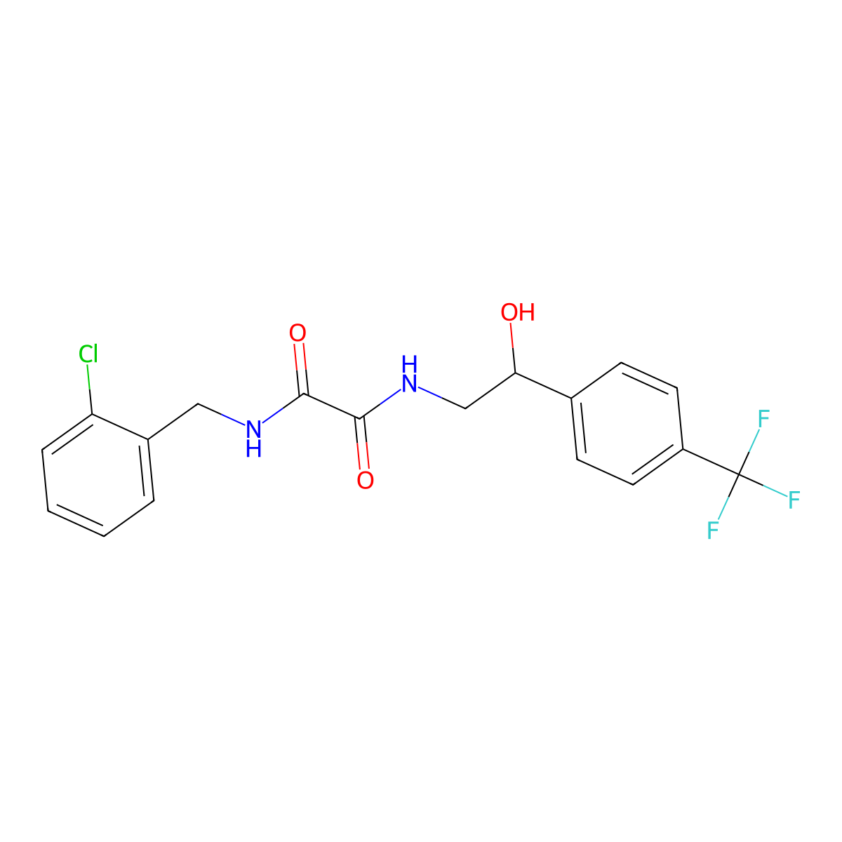 N1-(2-chlorobenzyl)-N2-(2-hydroxy-2-(4-(trifluoromethyl)phenyl)ethyl)oxalamide molecular structure, CAS 1351644-75-1