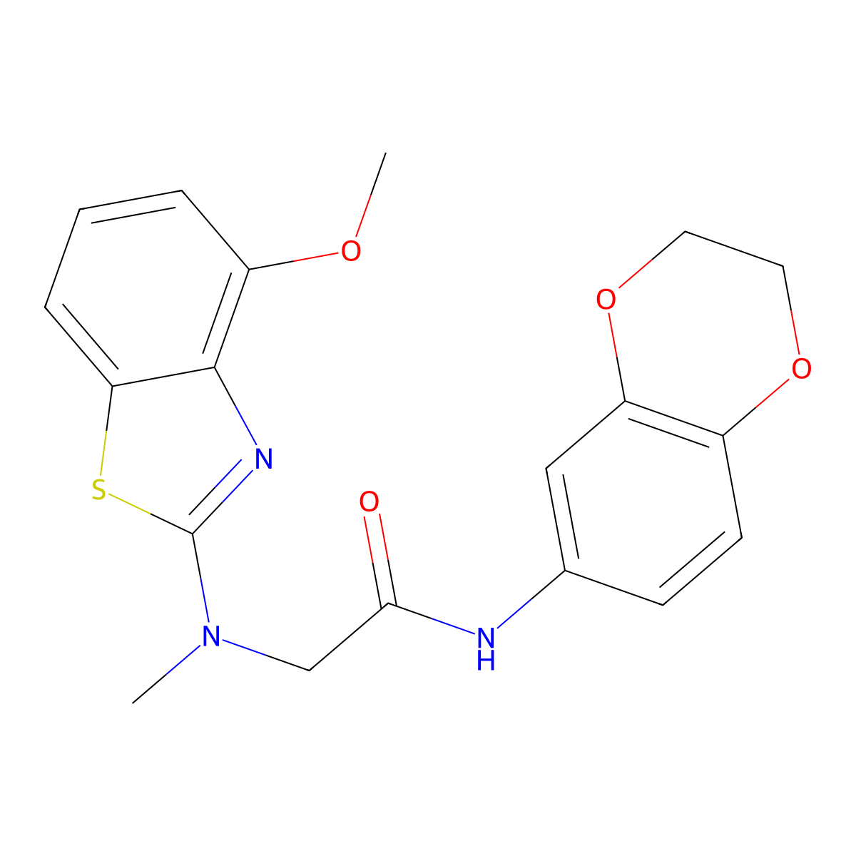 N-(2,3-dihydrobenzo[b][1,4]dioxin-6-yl)-2-((4-methoxybenzo[d]thiazol-2-yl)(methyl)amino)acetamide molecular structure, CAS 1351644-76-2