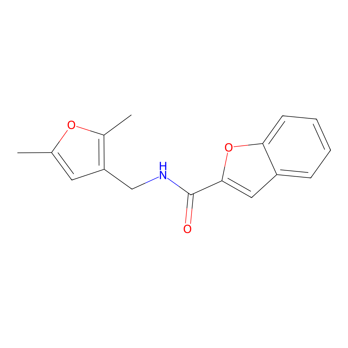 N-((2,5-dimethylfuran-3-yl)methyl)benzofuran-2-carboxamide molecular structure, CAS 1351644-80-8