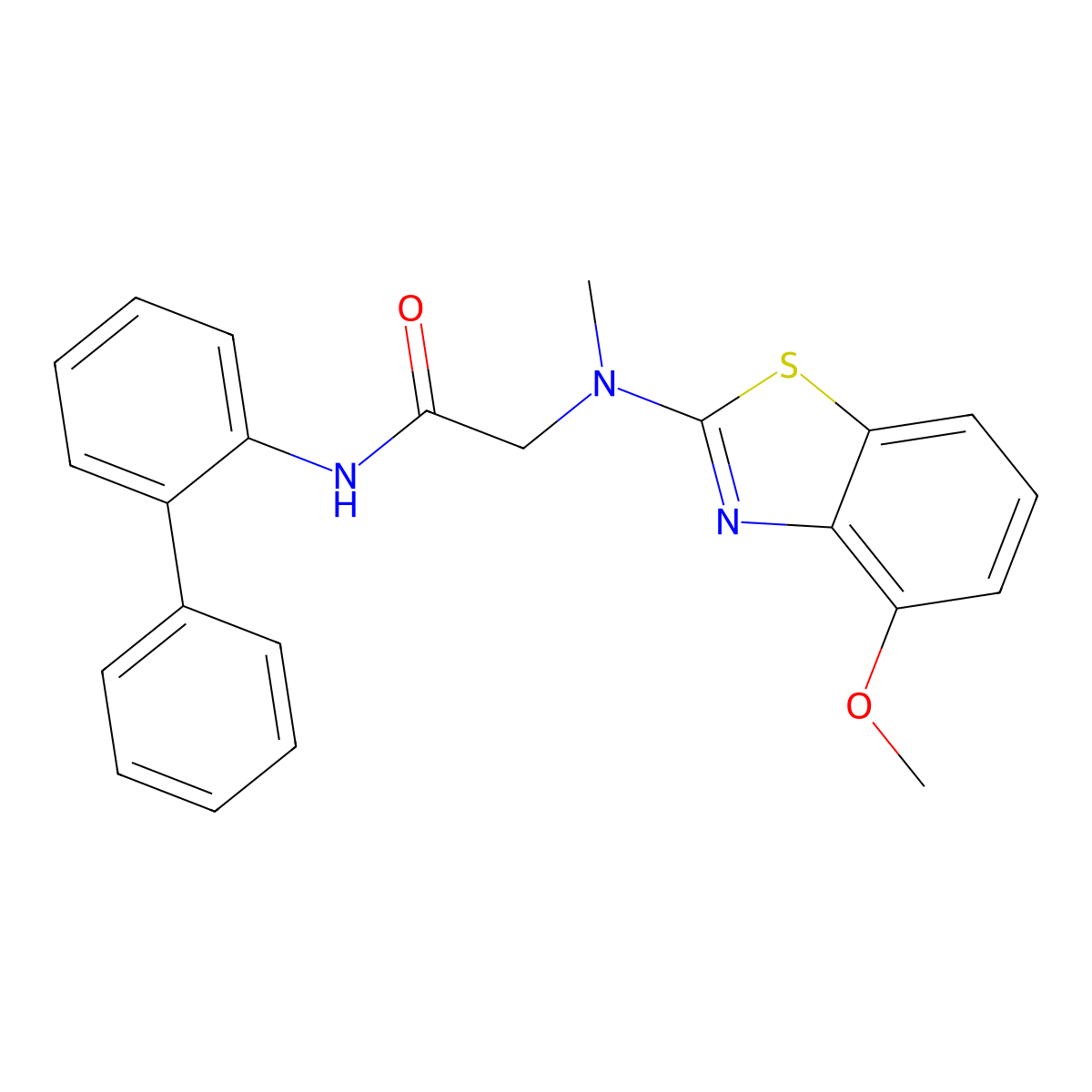 N-([1,1'-biphenyl]-2-yl)-2-((4-methoxybenzo[d]thiazol-2-yl)(methyl)amino)acetamide molecular structure, CAS 1351644-81-9