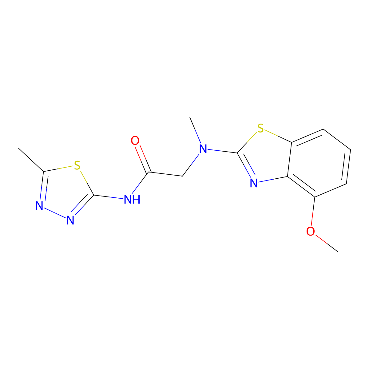 2-((4-methoxybenzo[d]thiazol-2-yl)(methyl)amino)-N-(5-methyl-1,3,4-thiadiazol-2-yl)acetamide molecular structure, CAS 1351644-83-1
