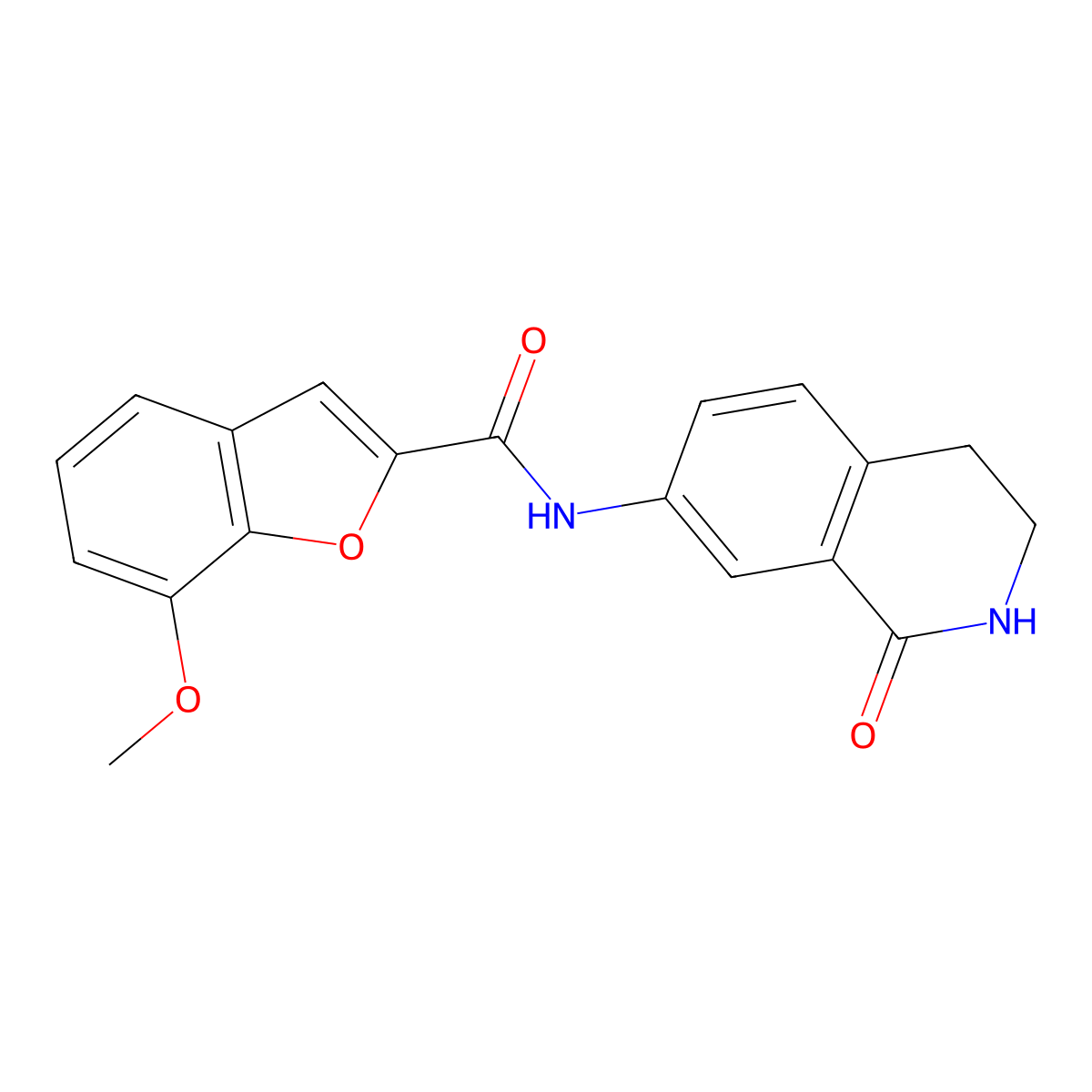 7-methoxy-N-(1-oxo-1,2,3,4-tetrahydroisoquinolin-7-yl)benzofuran-2-carboxamide molecular structure, CAS 1351644-84-2