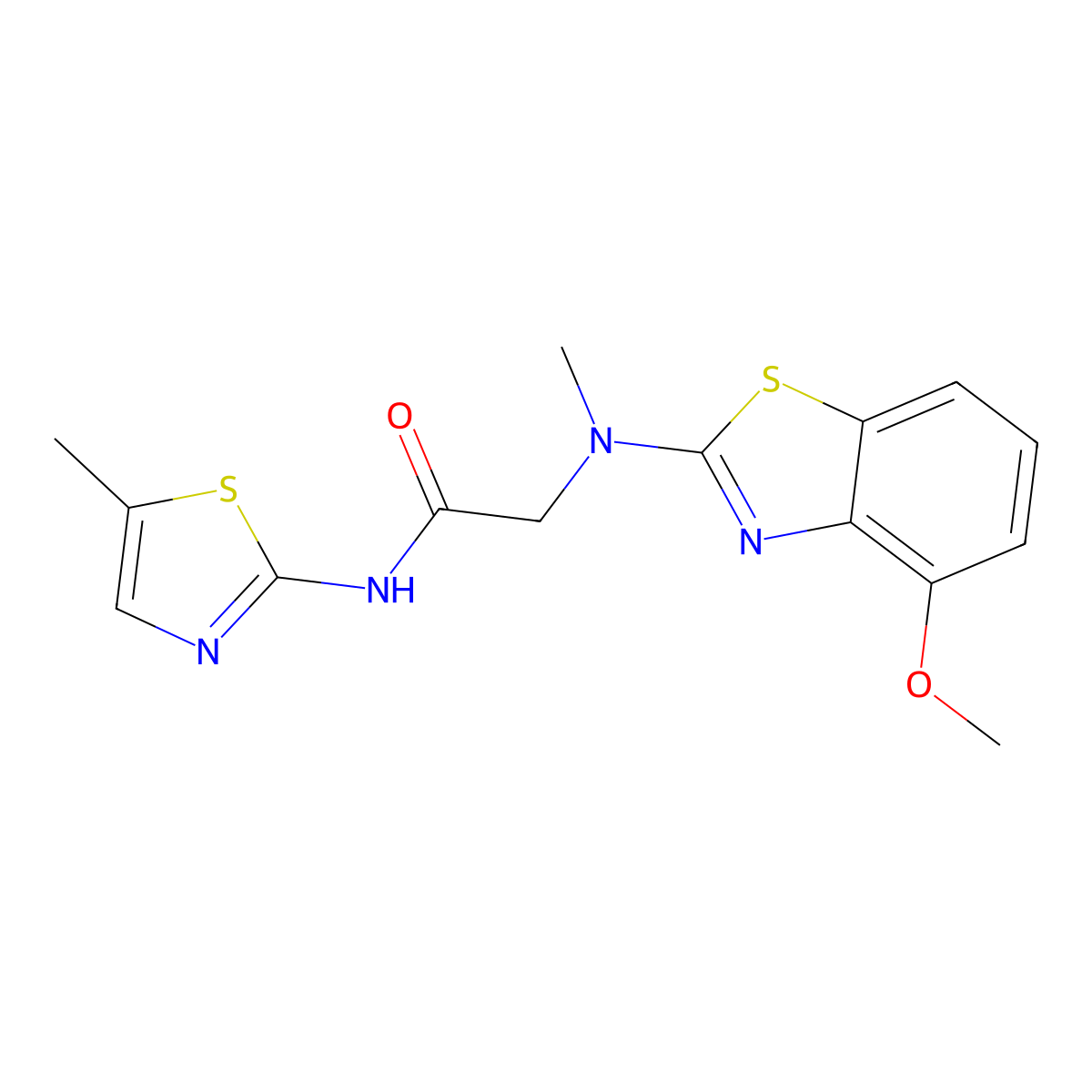 2-((4-methoxybenzo[d]thiazol-2-yl)(methyl)amino)-N-(5-methylthiazol-2-yl)acetamide molecular structure, CAS 1351644-87-5