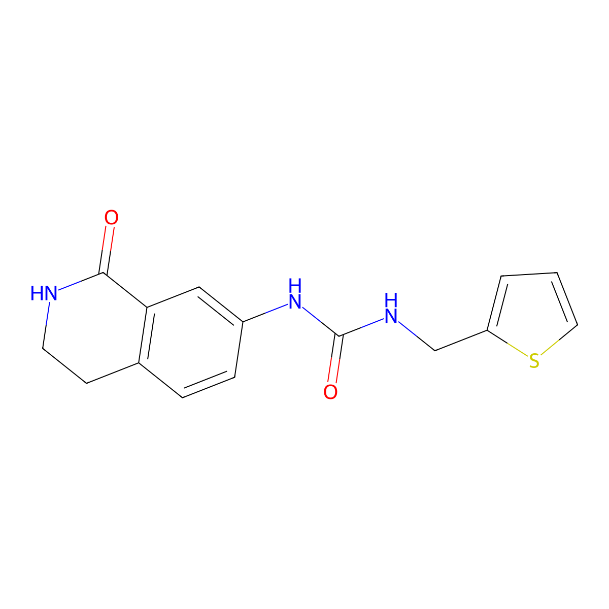 1-(1-Oxo-1,2,3,4-tetrahydroisoquinolin-7-yl)-3-(thiophen-2-ylmethyl)urea molecular structure, CAS 1351644-89-7
