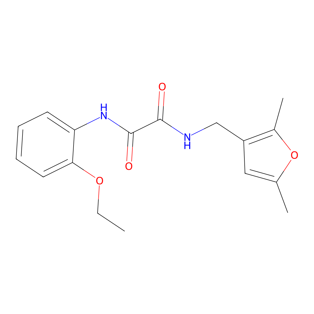 N1-((2,5-dimethylfuran-3-yl)methyl)-N2-(2-ethoxyphenyl)oxalamide molecular structure, CAS 1351644-91-1