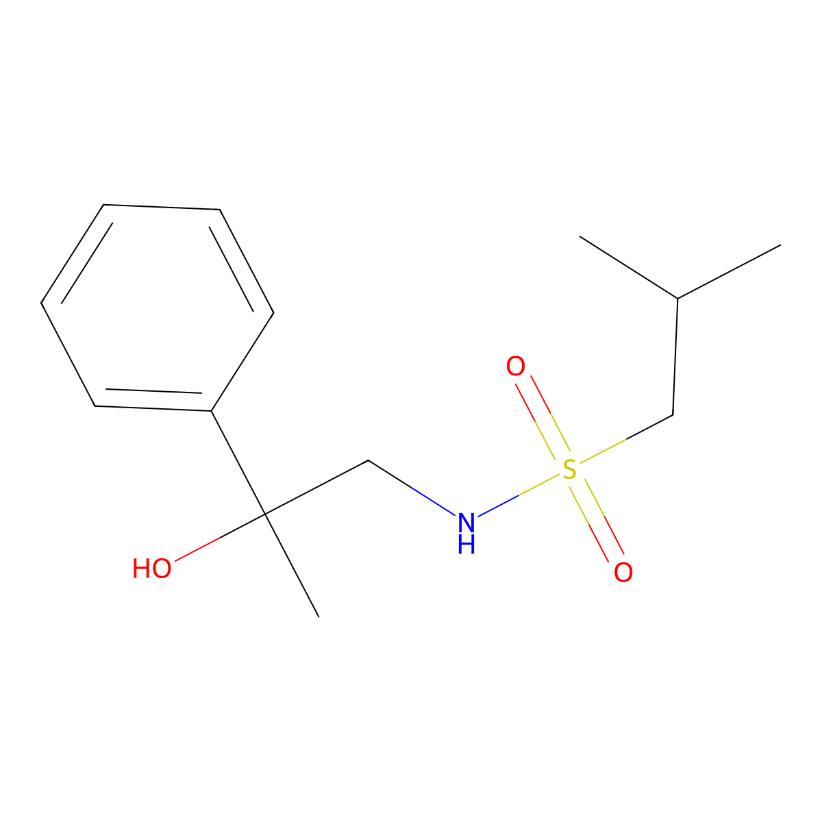 N-(2-hydroxy-2-phenylpropyl)-2-methylpropane-1-sulfonamide molecular structure, CAS 1351645-00-5