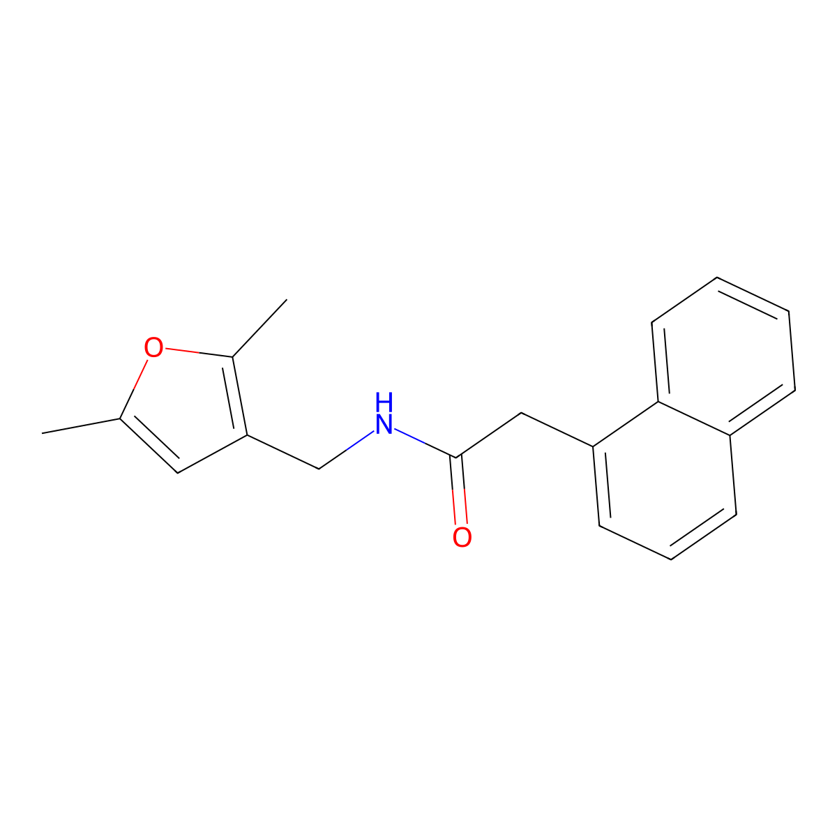 N-((2,5-dimethylfuran-3-yl)methyl)-2-(naphthalen-1-yl)acetamide molecular structure, CAS 1351645-16-3