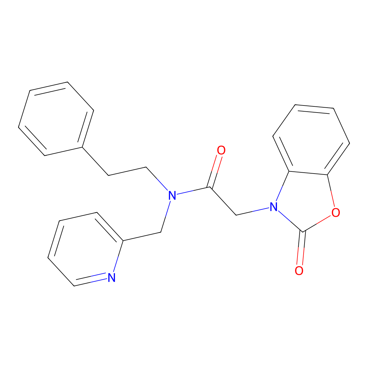 2-(2-oxobenzo[d]oxazol-3(2H)-yl)-N-phenethyl-N-(pyridin-2-ylmethyl)acetamide molecular structure, CAS 1351645-30-1