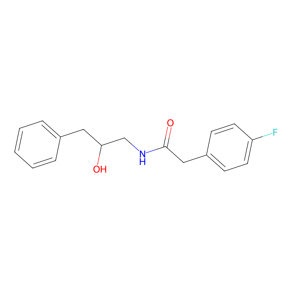 2-(4-fluorophenyl)-N-(2-hydroxy-3-phenylpropyl)acetamide molecular structure, CAS 1351645-33-4